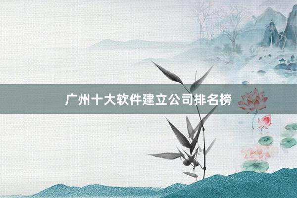 广州十大软件建立公司排名榜
